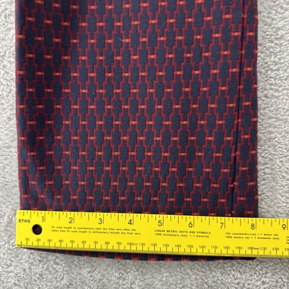 Zara Pants Women M Red Navy Blue Pull ON Elastic Waist Bootcut Mid Rise Stretch - Picture 9 of 13